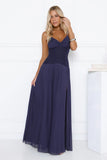 Evening Refinement Mesh Maxi Dress Navy