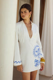ASTLEY LONG SLEEVE MINI DRESS ASTLEY BLUE