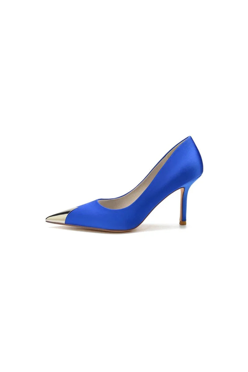 Simple Cocktail Metallic Pointed Toe High Heels