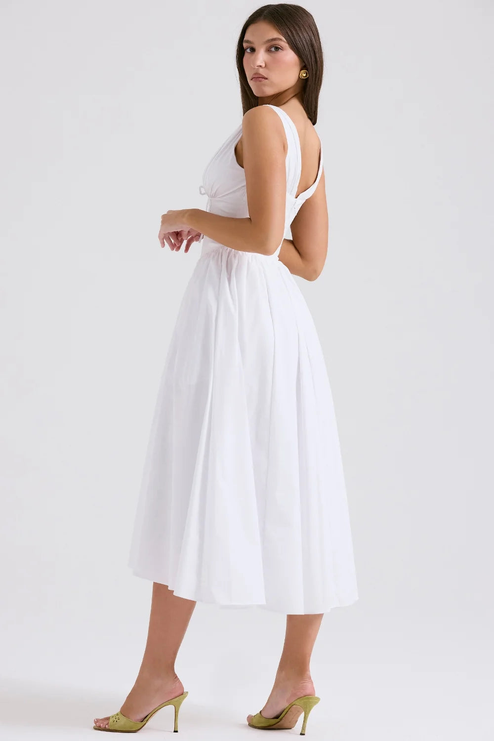 white cotton corset sundress