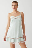 Carson Satin Mini Dress Pistachio