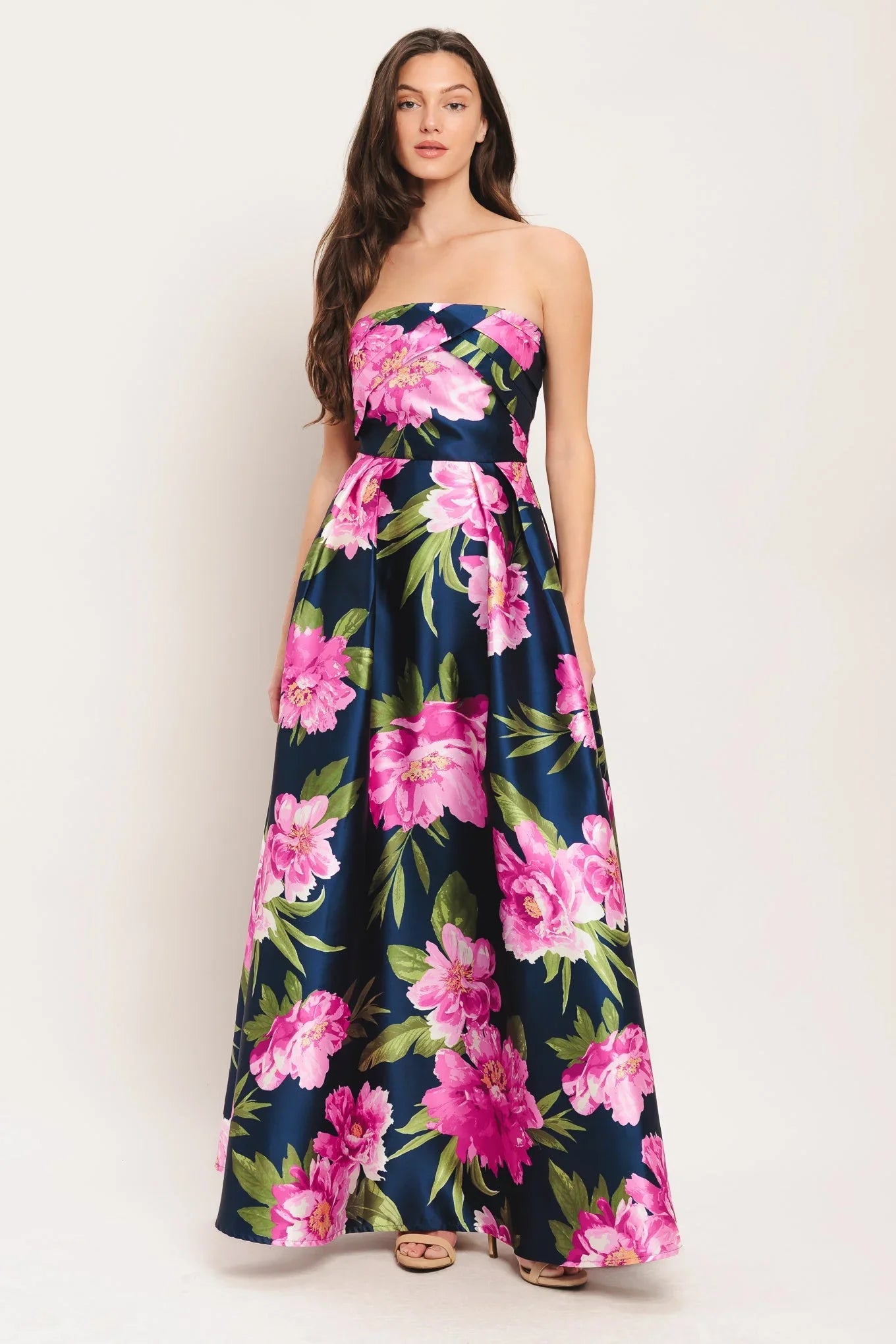 LUNA FLORA NAVY MAXI DRESS