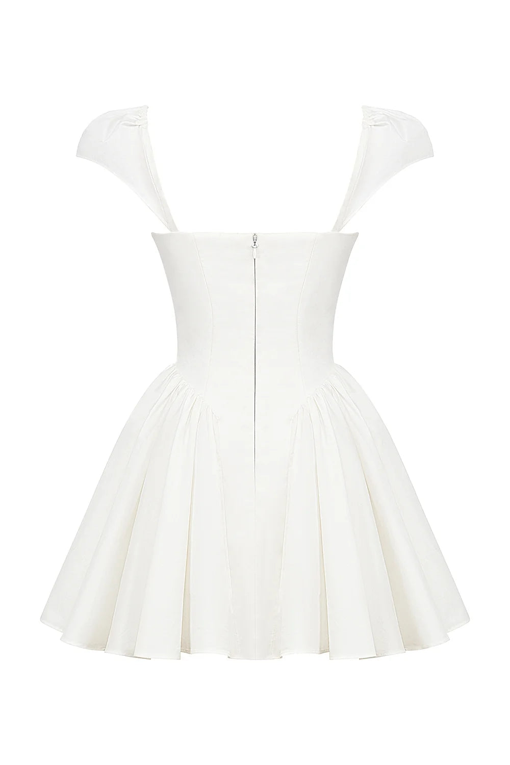white cotton corset mini dress