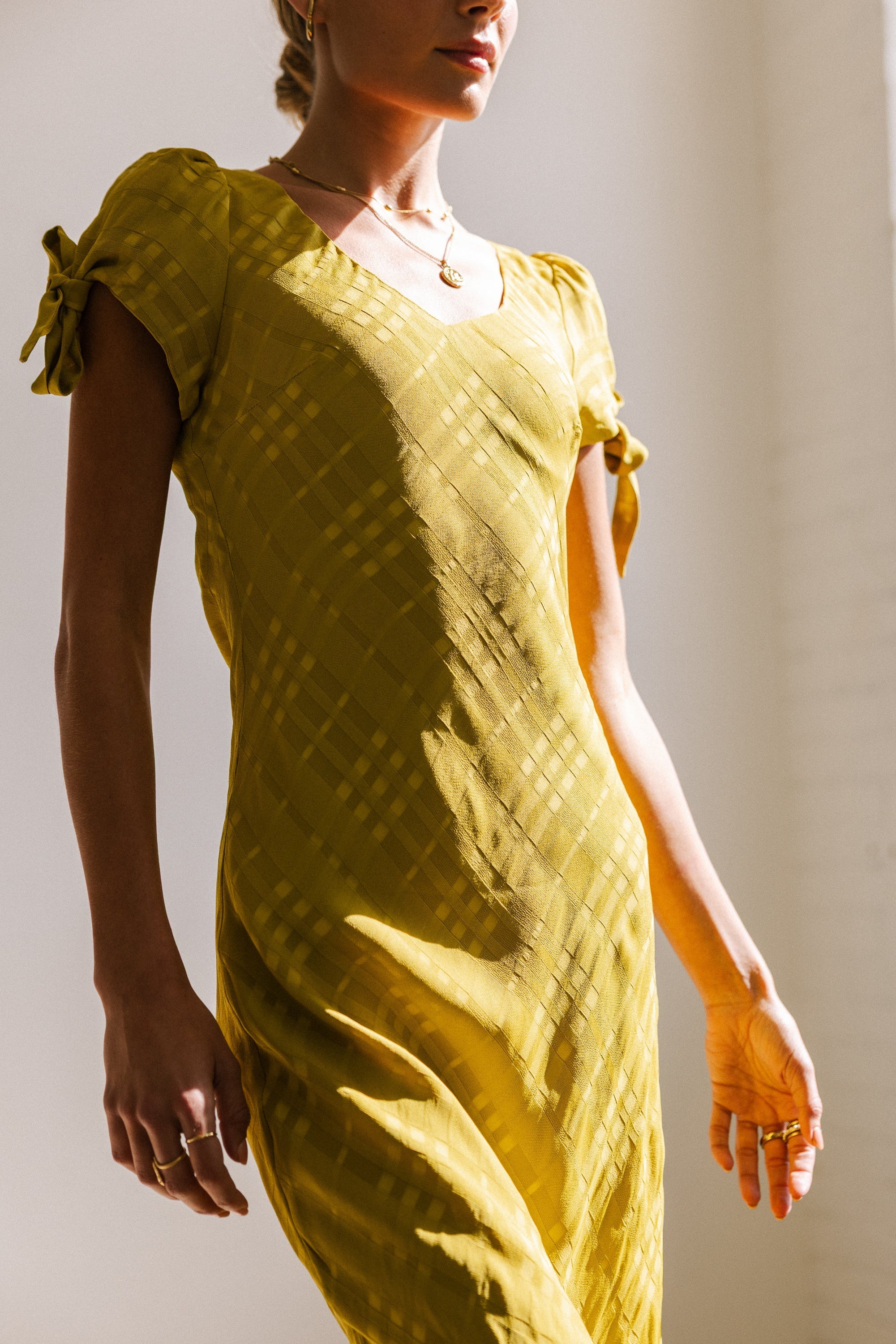 Kimmie Maxi Dress in Chartreuse