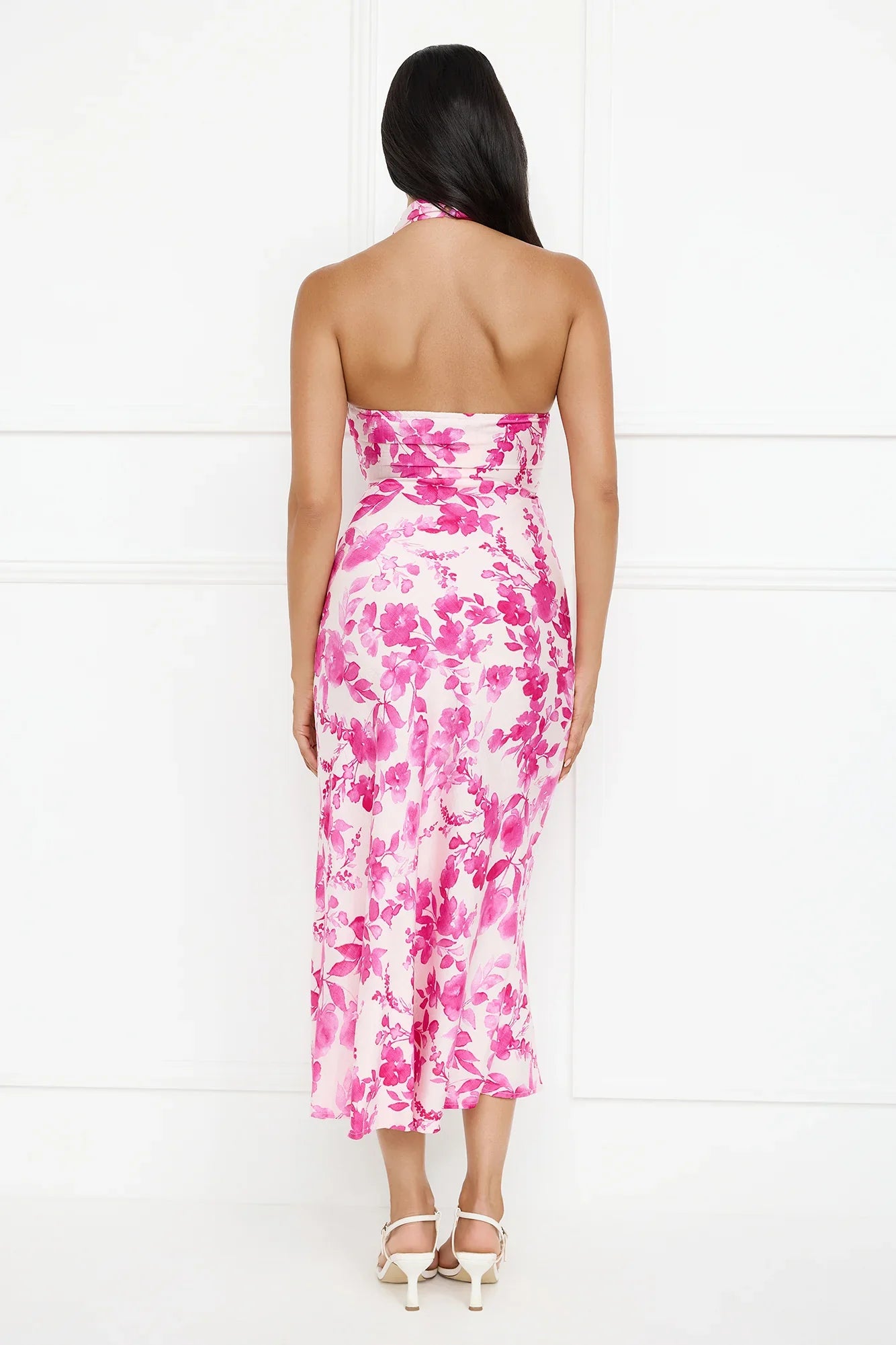 Cupids Kiss Halter Midi Dress Pink