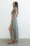 Kora Ruffle Maxi Dress in Olive