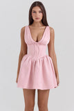 powder pink satin mini dress sale