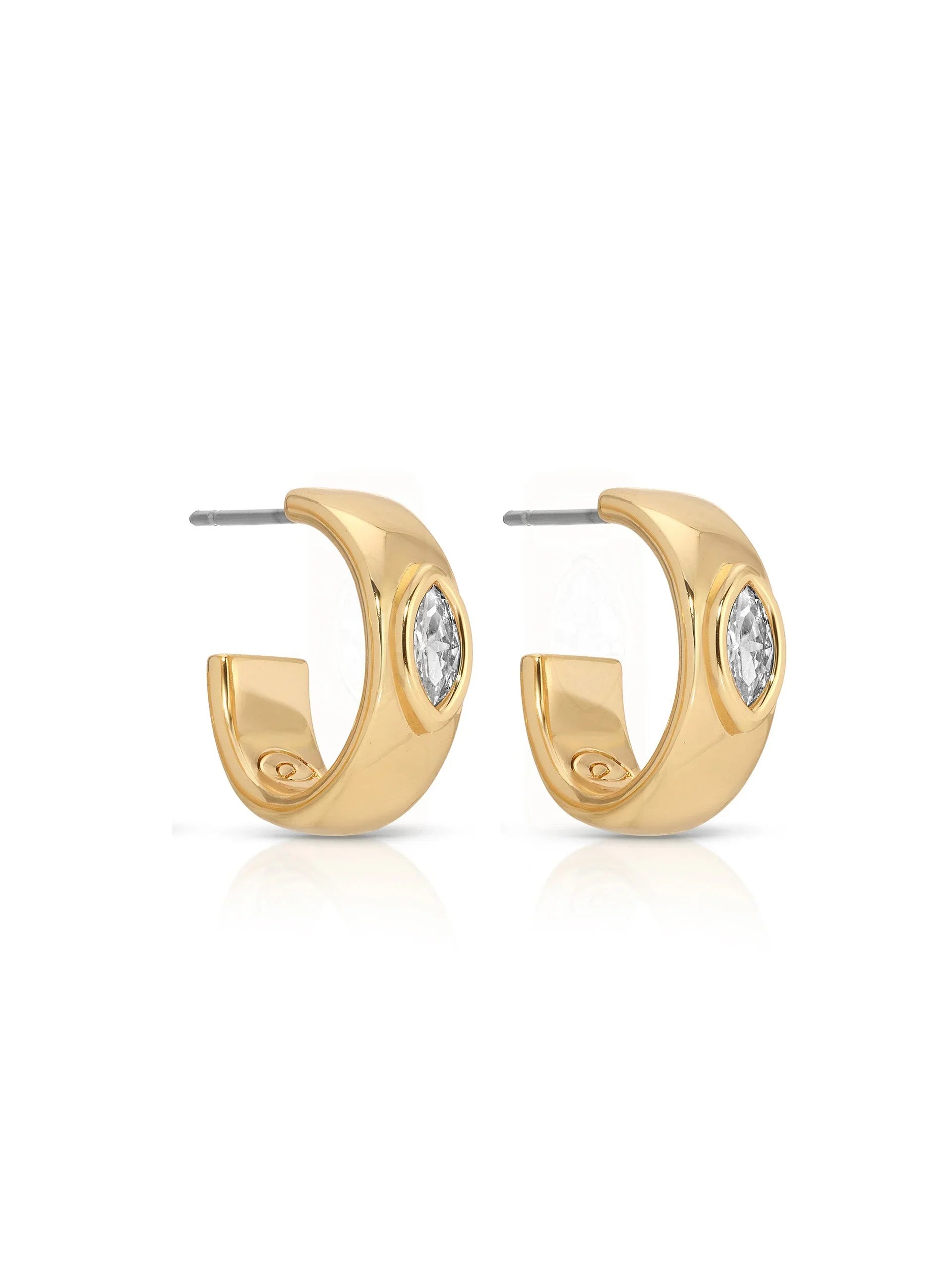 Small Marquise Crystal Hoop Earrings