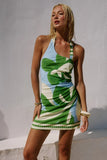 RYLEIGH CUT OUT HALTER MINI DRESS AMOREE BLUE