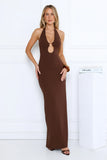 Elevate Everything Halter Maxi Dress Brown