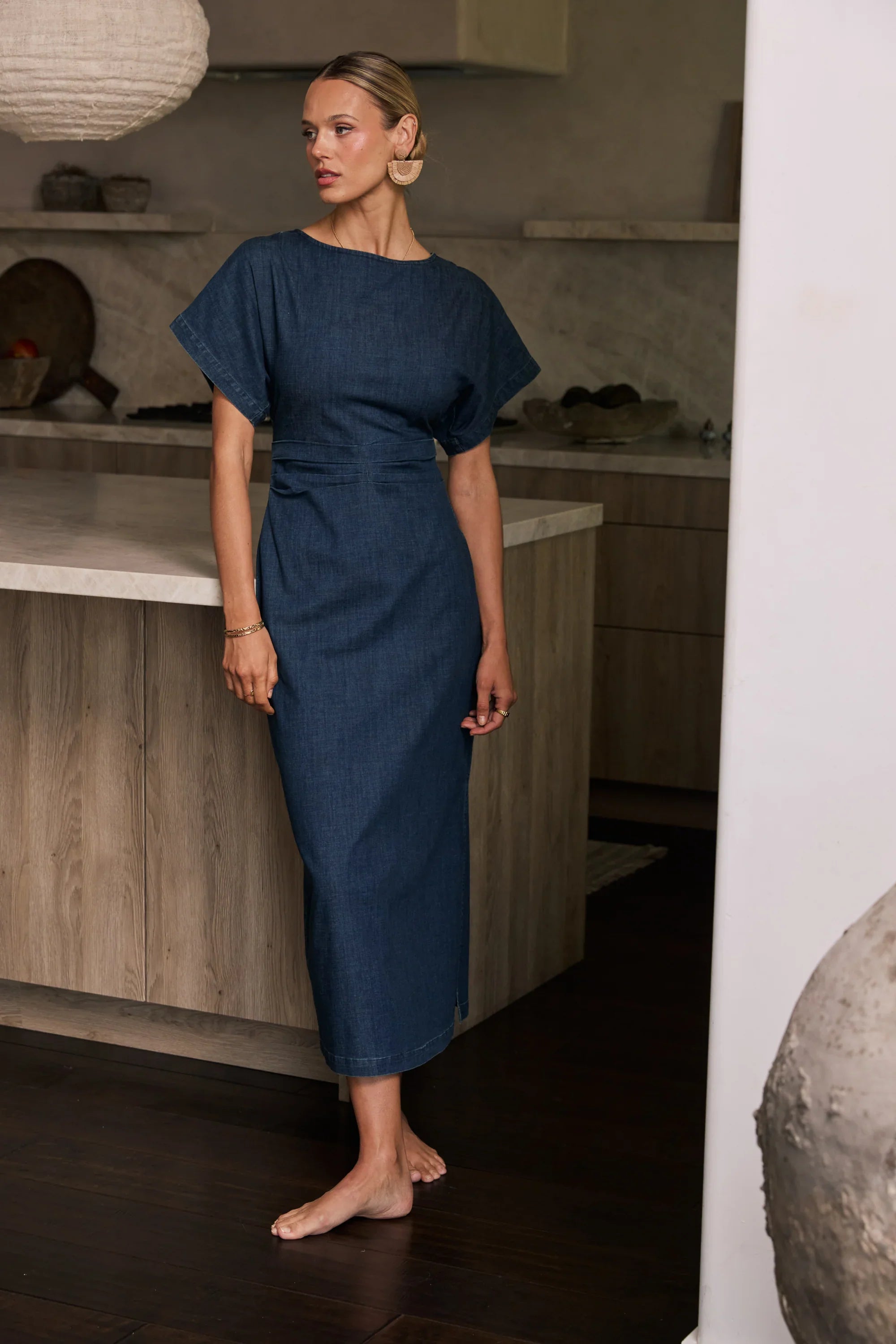 Jeanie Pleated Maxi Dress