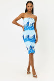Hope Terry Strapless Dress Blue Tides