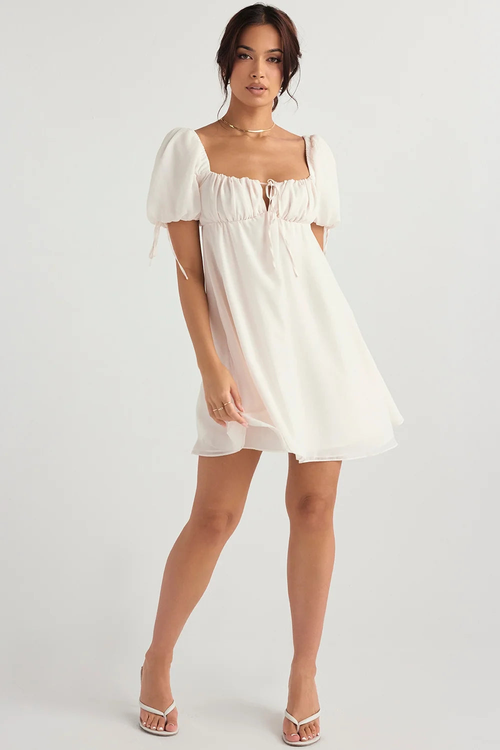 ivory georgette mini dress sale