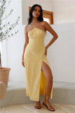 Shes Captivating Midi Dress Yellow