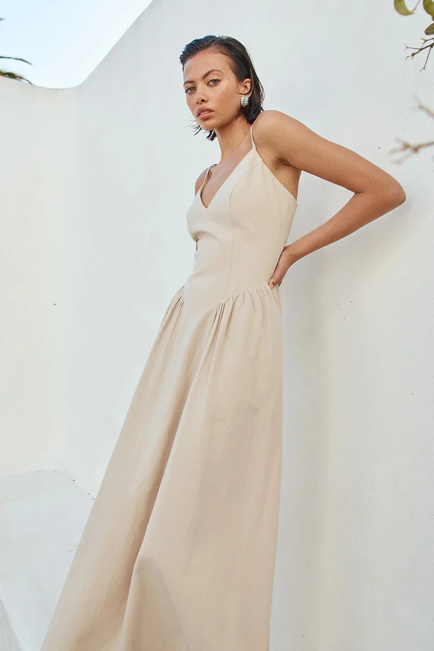 WINSLET MIDI DRESS SAND