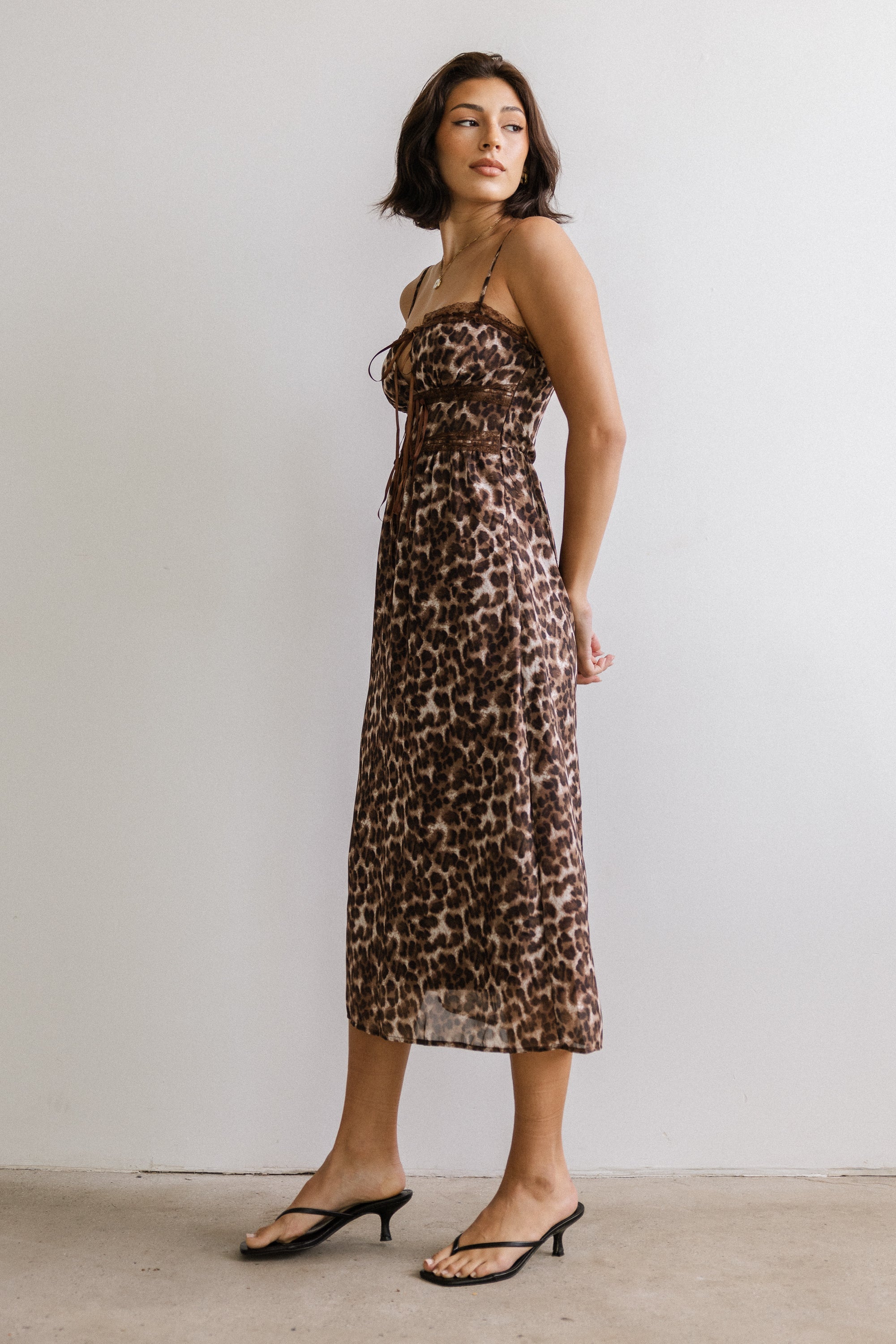 Janice Leopard Midi Dress