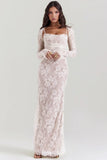 vintage cream lace maxi dress