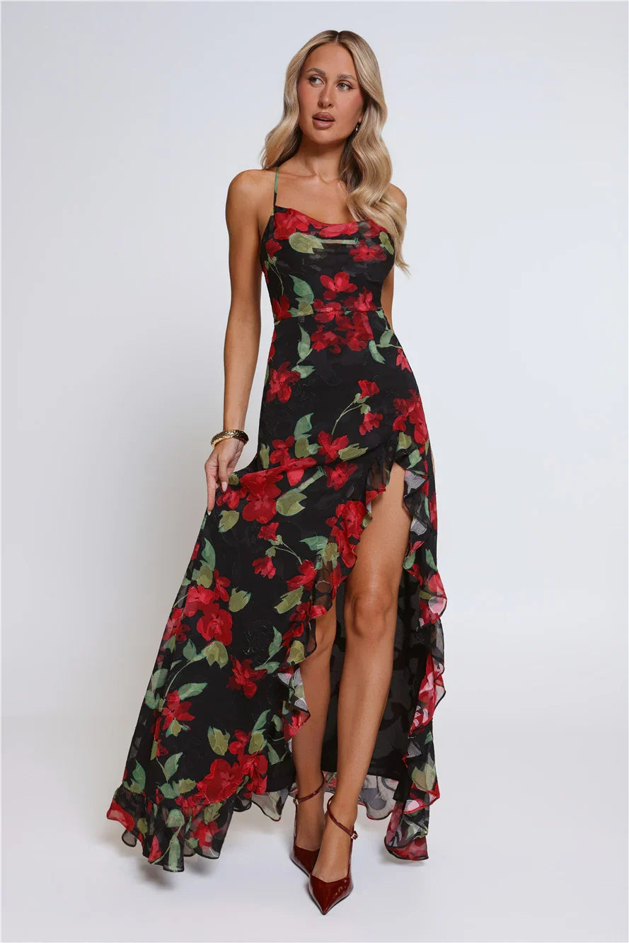 Riviera Sunset Maxi Dress Black