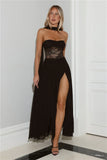 Favourite Luxury Strapless Maxi Dress Black