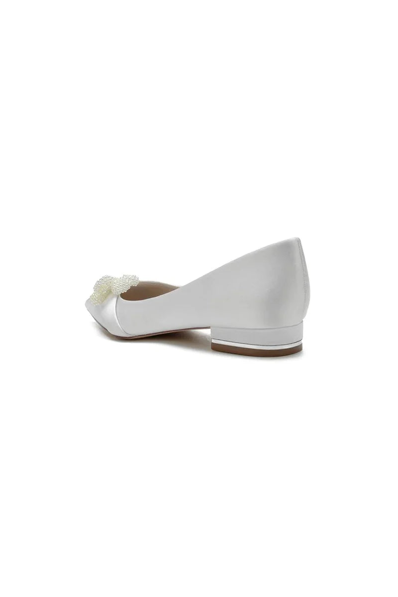 Pearl Flower Cocktail Pointed Toe Flats