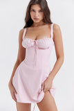baby pink corset mini dress