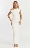 Belle Maxi Dress Tie Shoulder Detail Dress in White