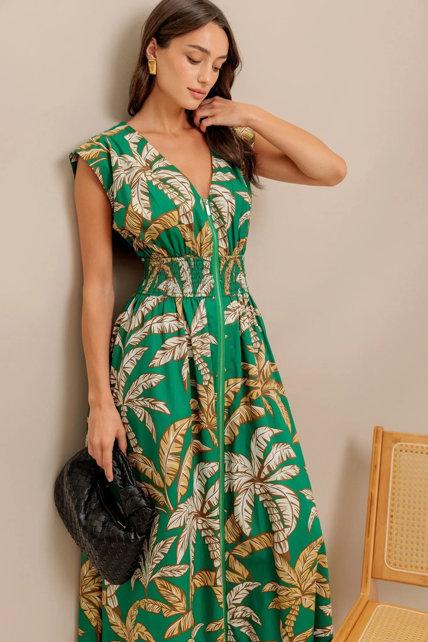 LUSH STILLNESS COTTON MIDI DRESS