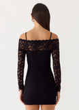 Just This Once Lace Mini Dress Black
