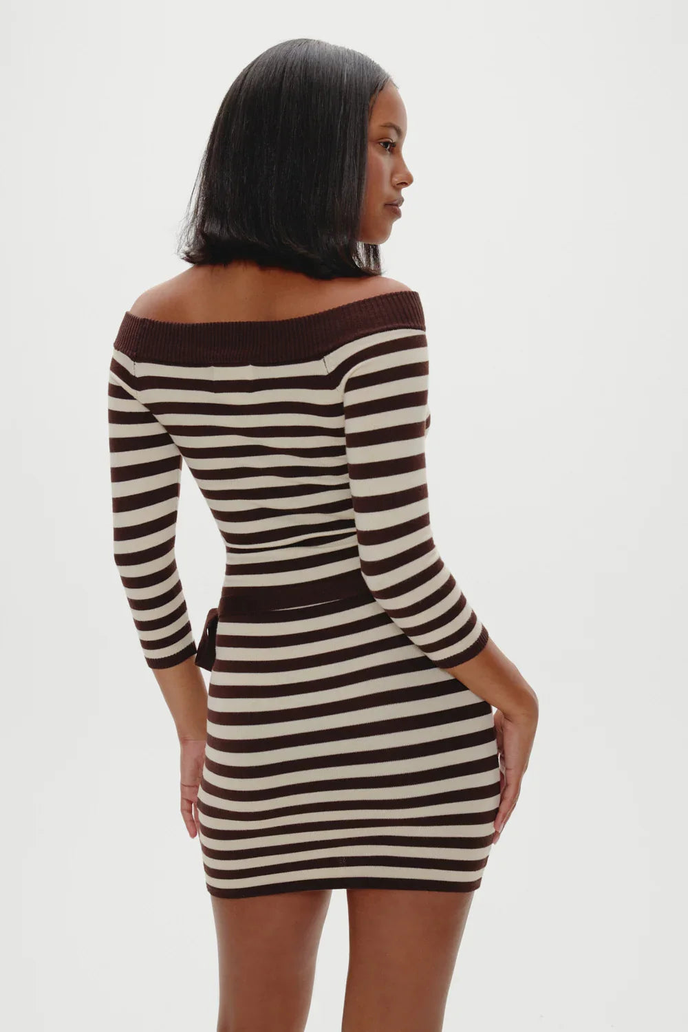 x BELLA HADID Saloon Knit Mini Dress Cowboy Stripe