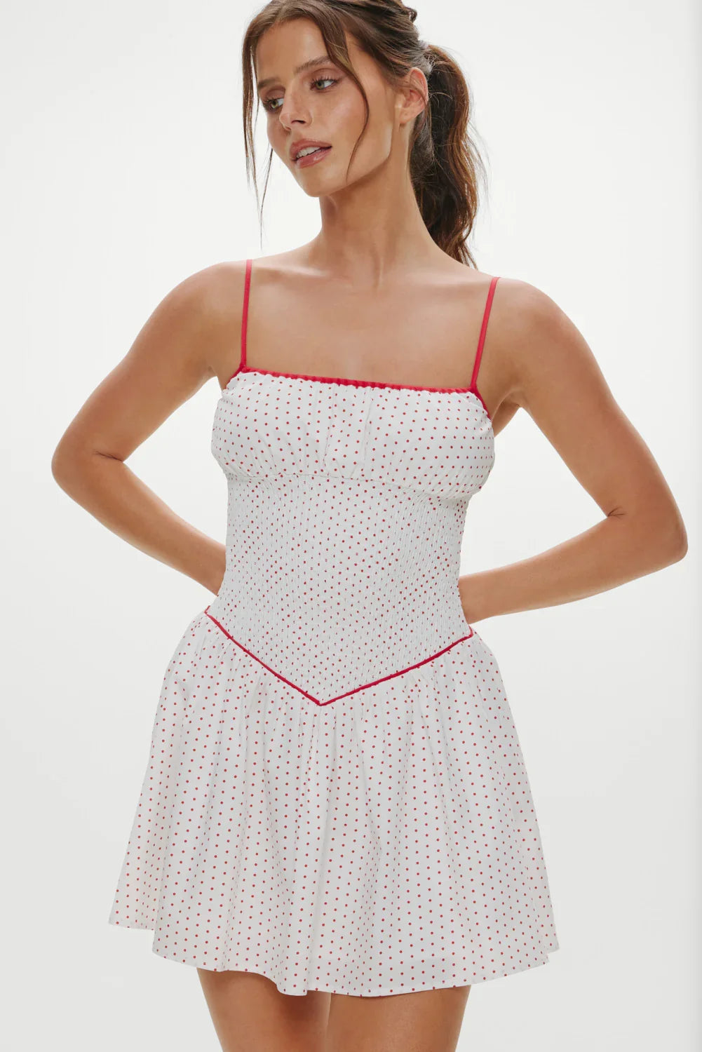 Coast Cotton Mini Dress Red Dot