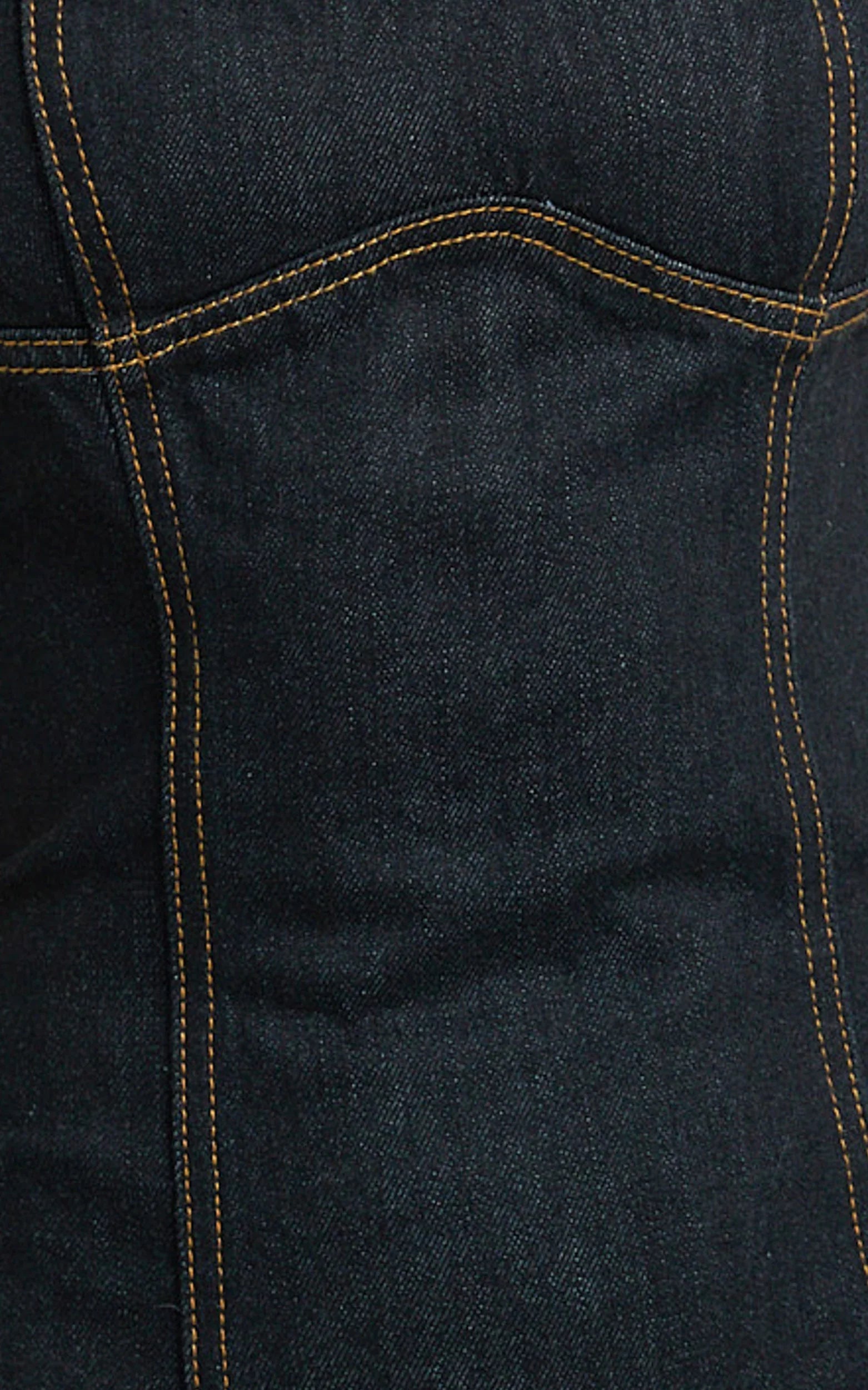 Fabia Mini Dress Denim Square Neck Fitted Dress in Dark Wash