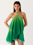 Twin Flame Mini Dress Green Gradient