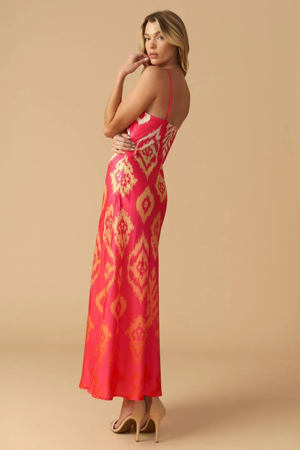 INDIE PINK IKAT SLIP DRESS