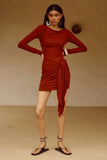 JUDAH SLEEVED MINI DRESS RED