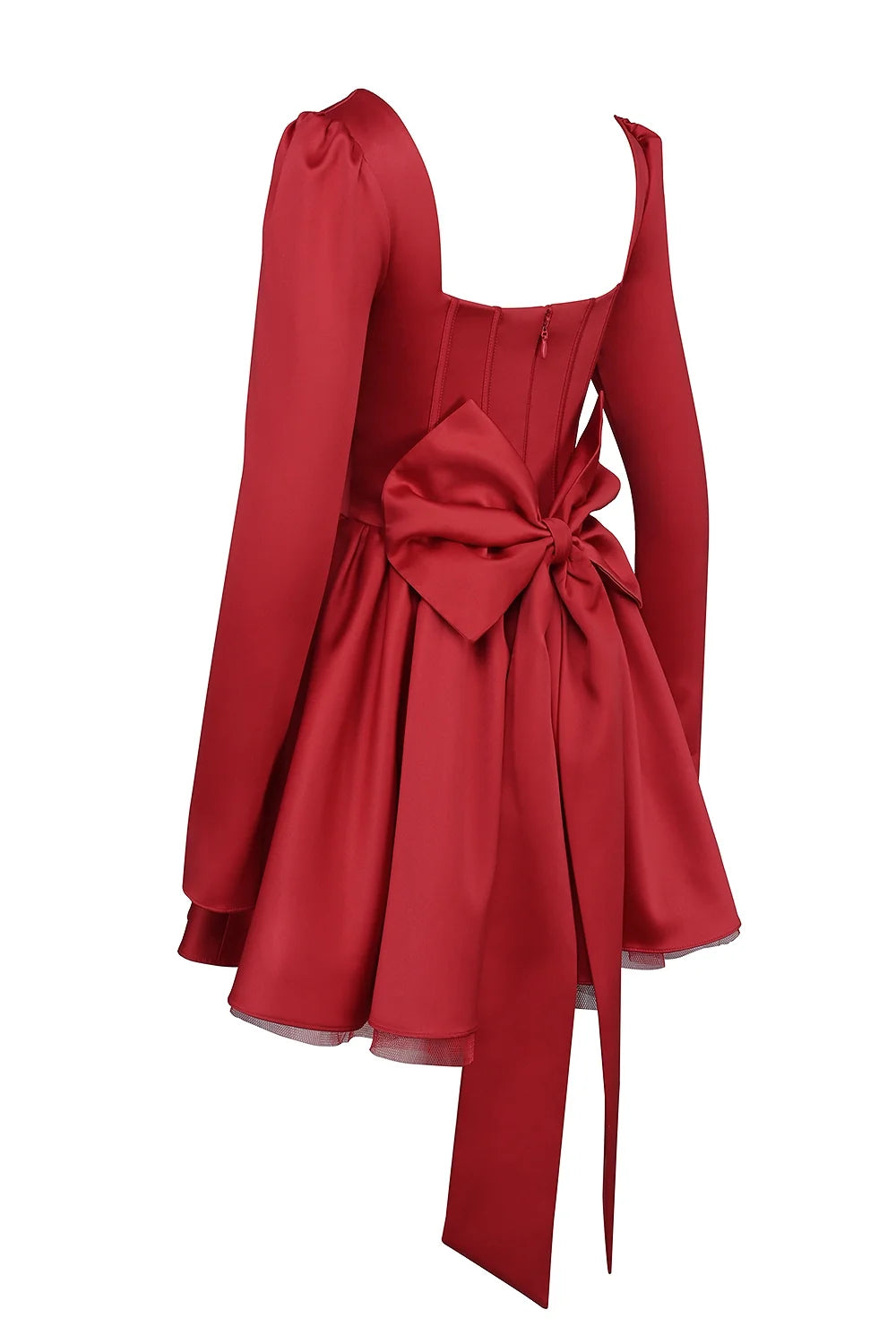 holly red removable bow tulle mini dress sale