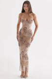 cream floral print maxi dress