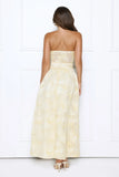 Gorgeous Temptation Strapless Maxi Dress Yellow