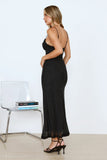 Elevated Status Embellished Mesh Maxi Dress Black