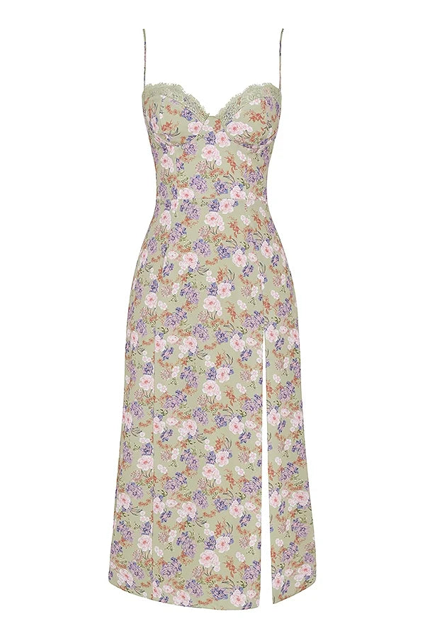 peony print midi sundress