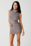 Storm Cable Cloud Knit Mini Dress Dark Pearl