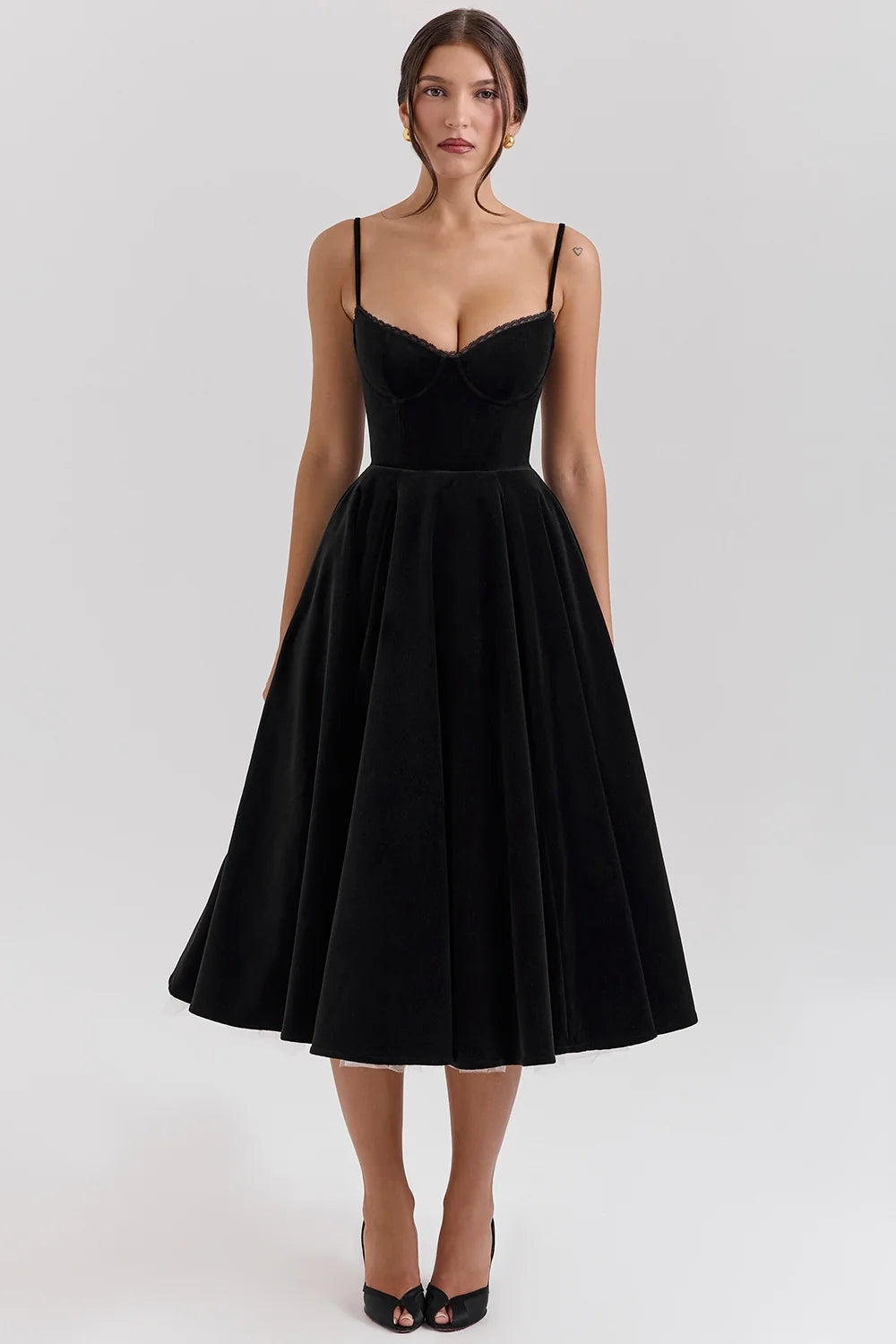 black velvet tulle midi dress bolero