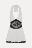 Audrey Satin Mini Dress Soft Sand