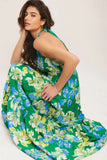 PALM SHORE BLOOM GREEN MAXI DRESS