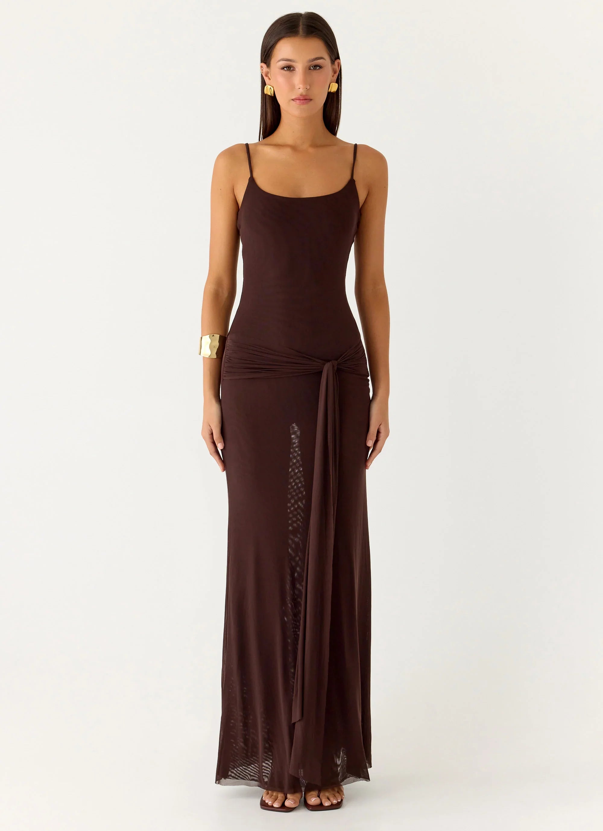 Matoma Bodysuit Maxi Dress Cool Chocolate