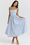 soft blue corset sundress