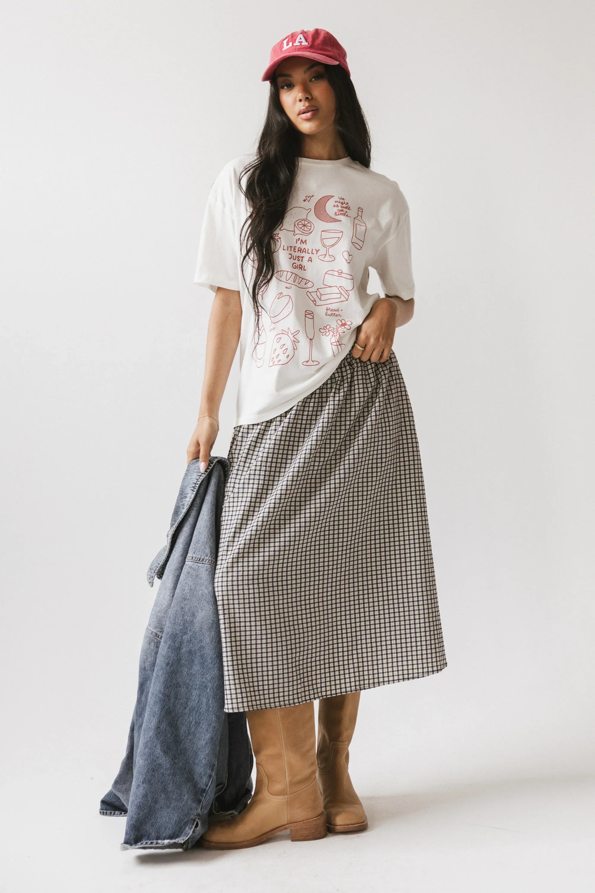 Braxton Plaid Midi Skirt