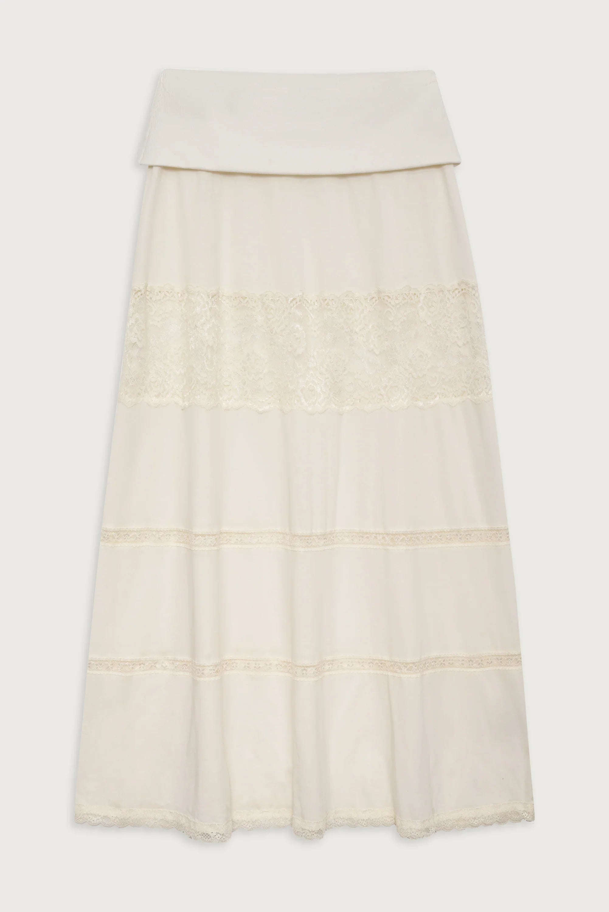 Memphis Lace Maxi Skirt Porcelain
