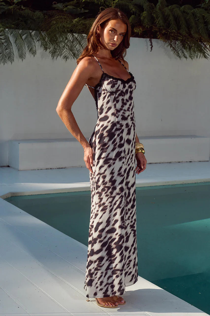 MONET CROSS BACK MAXI DRESS GIANA WHITE