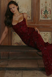wine hand beaded embellished corset maxi dress limited edition