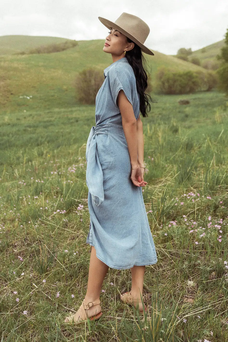 Opal Pleated Midi Dress
